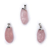 Rose quartz gemstone pendant pin drilled cap