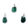 Green aventurine gemstone pendant pin drilled cap