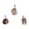 Smoky quartz gemstone pendant pin drilled cap