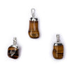 Tiger eye gemstone pendant pin drilled cap