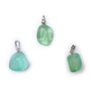 Green fluorite gemstone pendant pin drilled