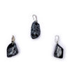 Snowflake obsidian gemstone pendant pin drilled
