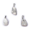 White howlite gemstone pendant pin drilled