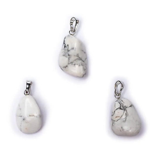 Pendentif Howlite blanc avec crochet