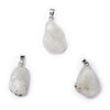 White moonstone gemstone pendant pin drilled
