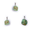Chrisoprase gemstone pendant pin drilled cap