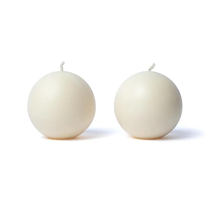 Kugelkerze off white unparfümiert