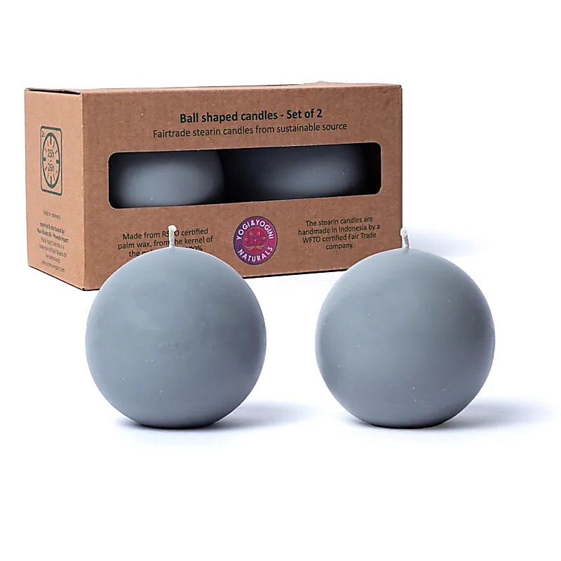 Ball candle grey unscented wholesale