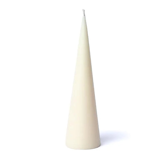 Bougie cône blanc cassé non parfumée