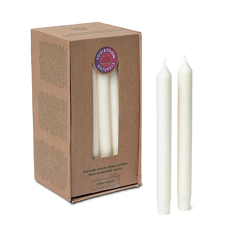 Bougie de table non parfumée stéarine blanc cassé