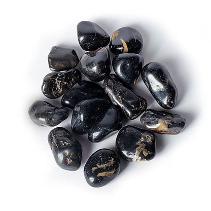 Black onyx tumbled stones A quality thumb