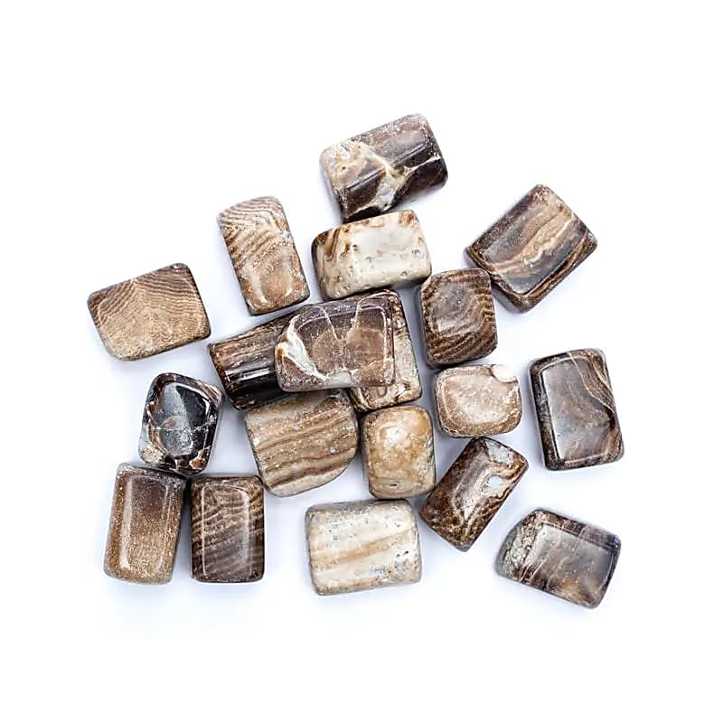 Piedras de aragonito marrón pulidas