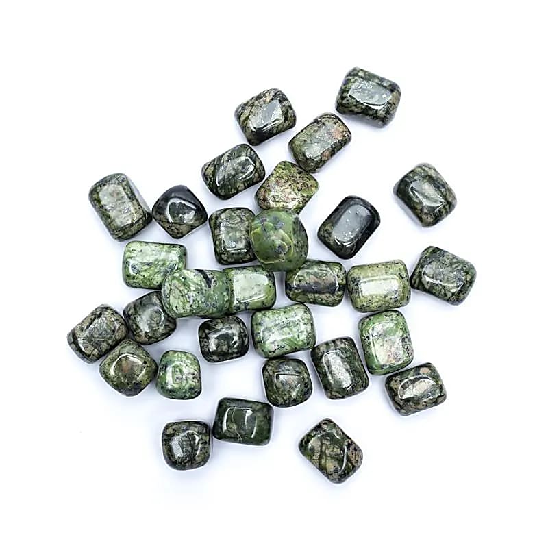Piedras de serpentina verde pulidas Calidad A