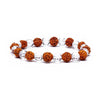 Bracelet Rudraksha / cristal de roche élastiqué