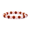 Bracelet Rudraksha / Quartz Rose élastiqué