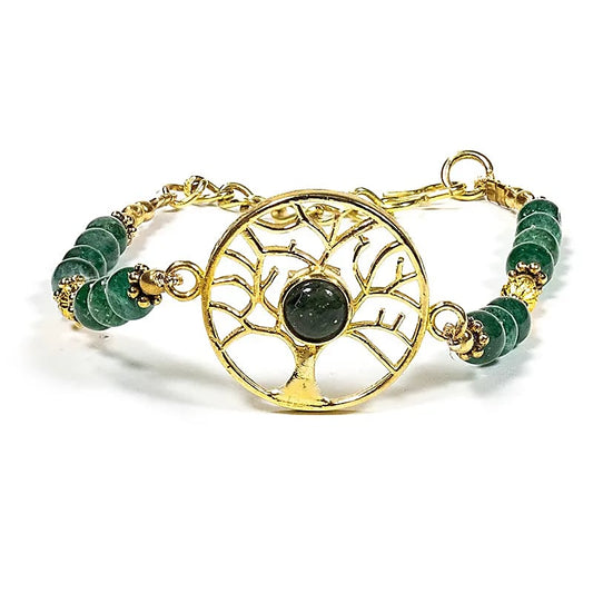 Braccialetto Albero della vita con Avventurina verde