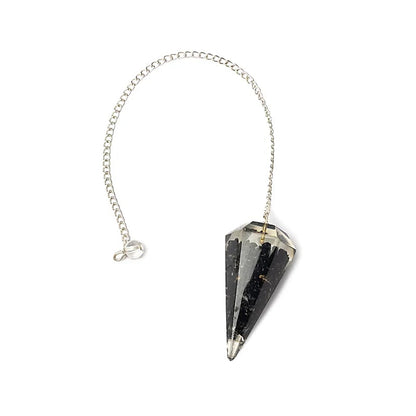 Acquistare Orgone pendolo Tormalina nera sfaccettata appuntito thumb