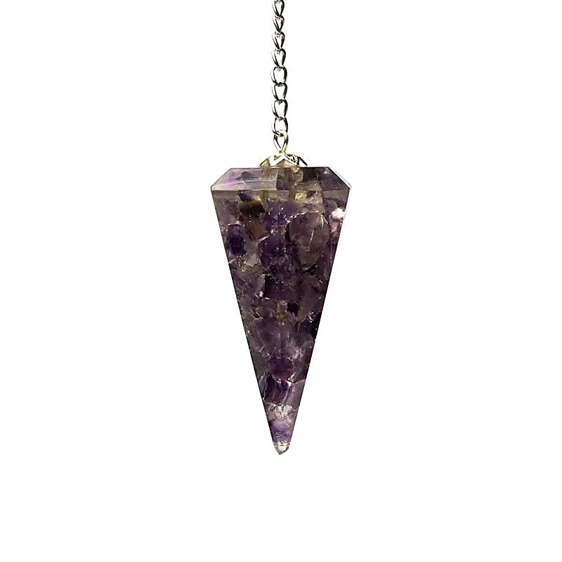 Orgonite Pendule Améthyste pointe à facette