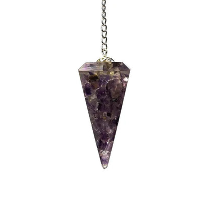 Orgonite Pendule Améthyste pointe à facette thumb