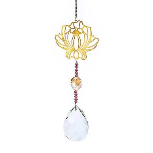 Gota de cristal blanca con Loto