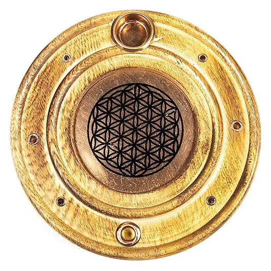 Incense burner sticks & cones flower of life