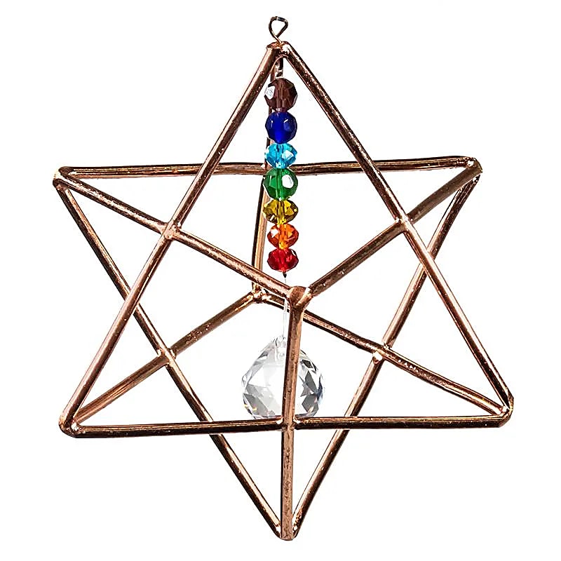 Merkaba avec cristal des chakra à suspendre