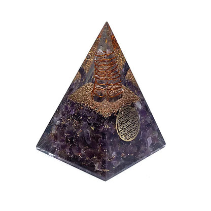 Orgonit Pyramide Amethyst Blume des Lebens thumb