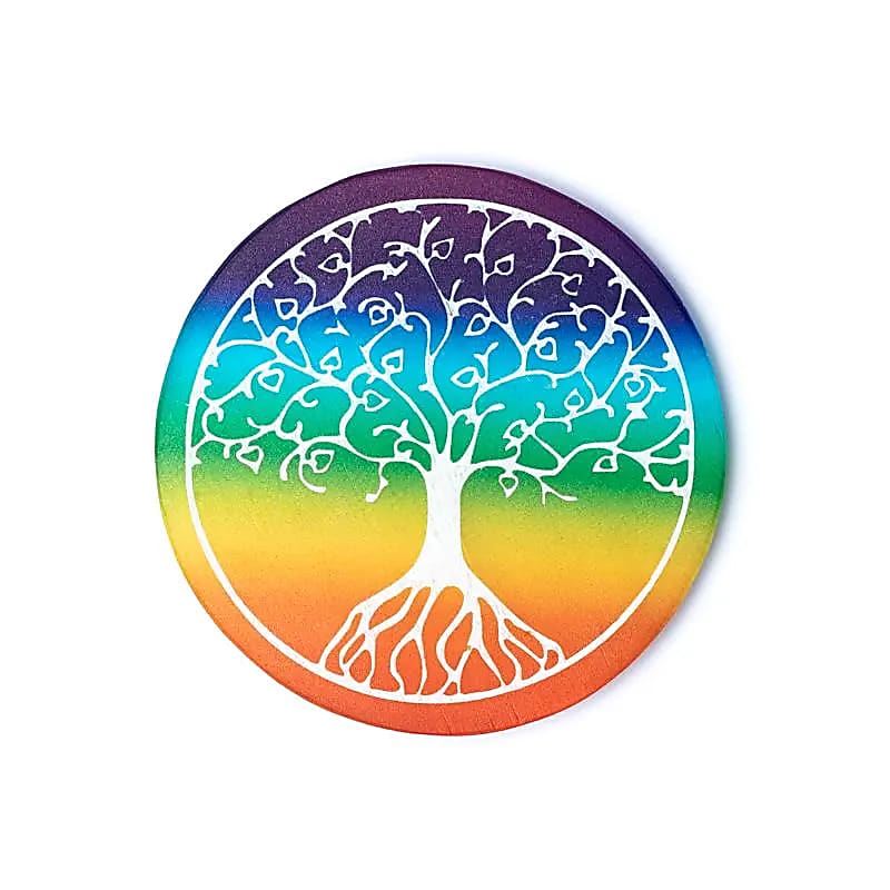 Dessous de verre en sélénite Arbre de Vie