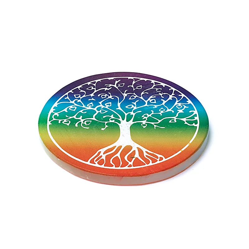 Dessous de verre en sélénite Arbre de Vie