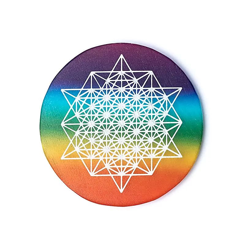 Posavasos de selenita Tetraedro de 64 estrellas