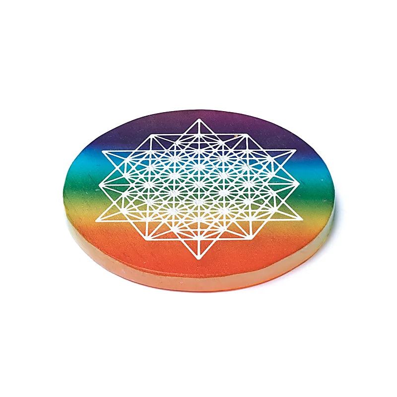 Comprar Posavasos de selenita Tetraedro de 64 estrellas