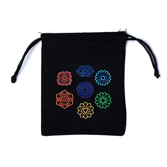 Bolsa de algodón 7 chakras negro