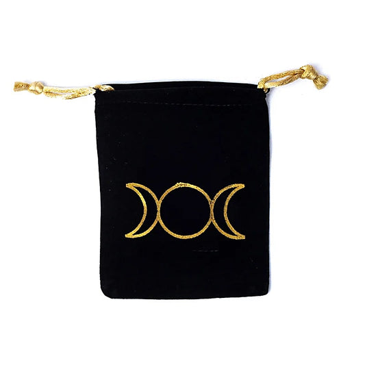 Bolsa de terciopelo triple luna