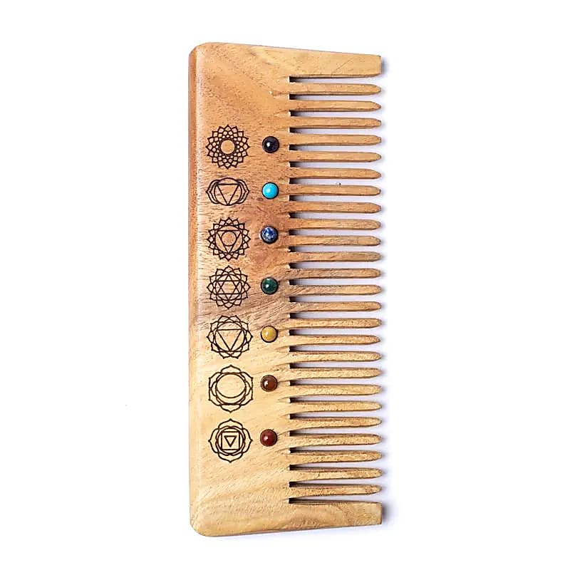Natürlicher Holzkamm 7 Chakren