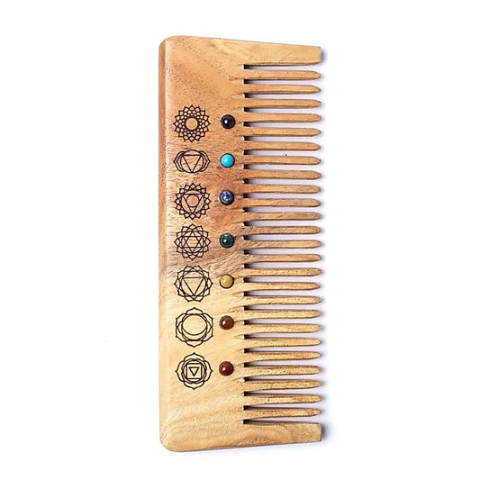 Natural wooden comb 7 chakras