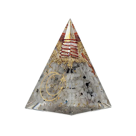 Orgonit Pyramide Mondstein mit Mondsymbol