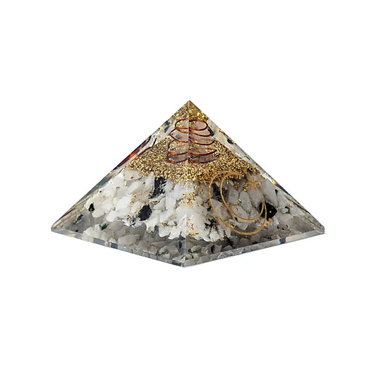 Orgonit Pyramide Mondstein mit Mondsymbol