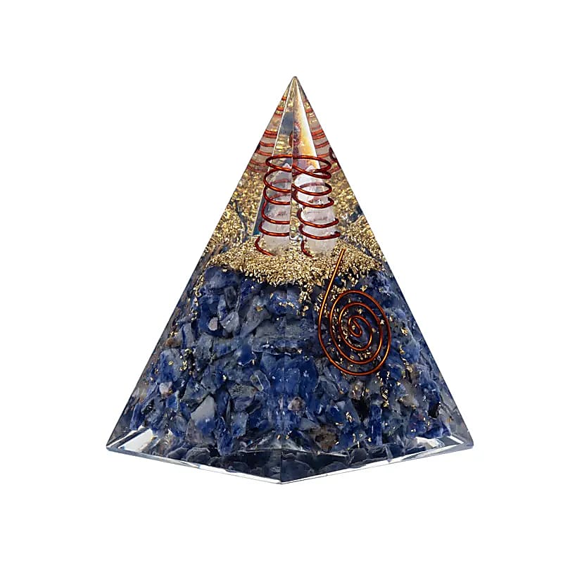 Buy Orgonite pyramid sodalite with moon and stars
