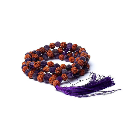 Mala rudraksha / amethyst thumb