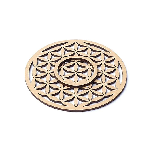 Support pour sphère en pierre fleur de vie