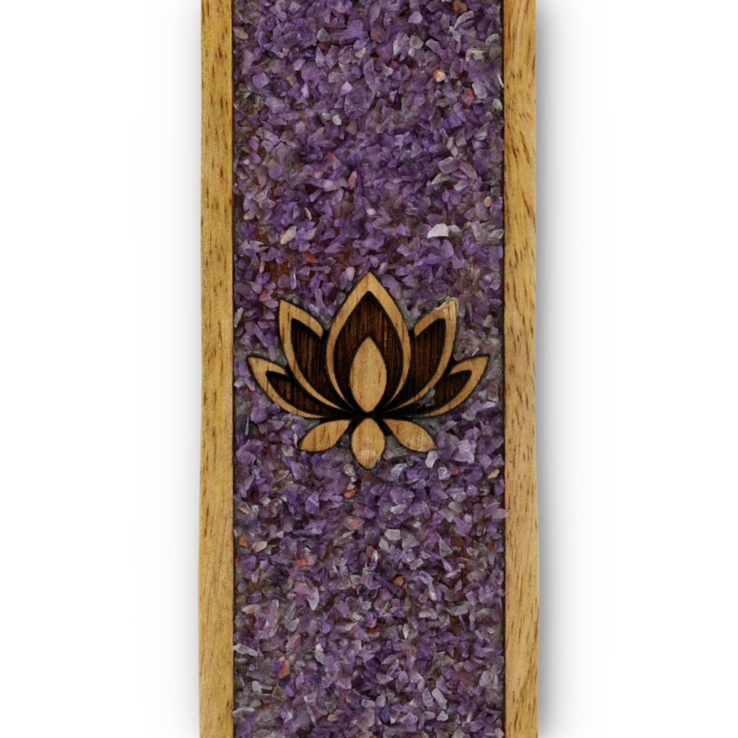 Wierookhouder Lotus amethist mangohout
