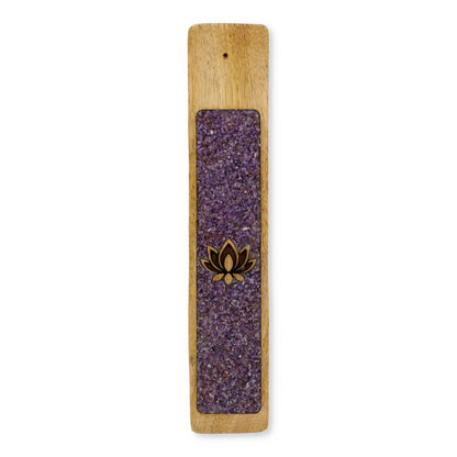 Wierookhouder Lotus amethist mangohout Kopen thumb