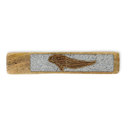 Räucherstäbchenhalter Engelsflügel Angelit Mangoholz kaufen thumb