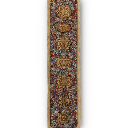 Wierookhouder 7 Chakra's gemengde chakrastenen mangohout groothandel thumb