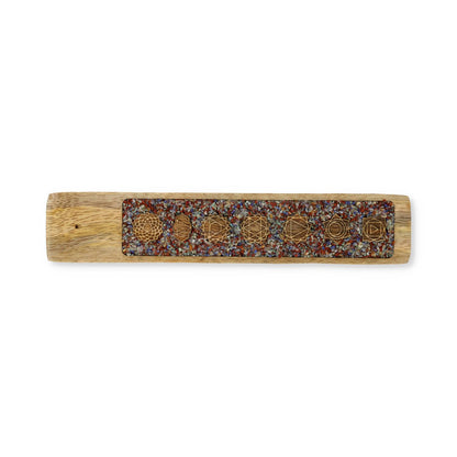 Wierookhouder 7 Chakra's gemengde chakrastenen mangohout Kopen thumb