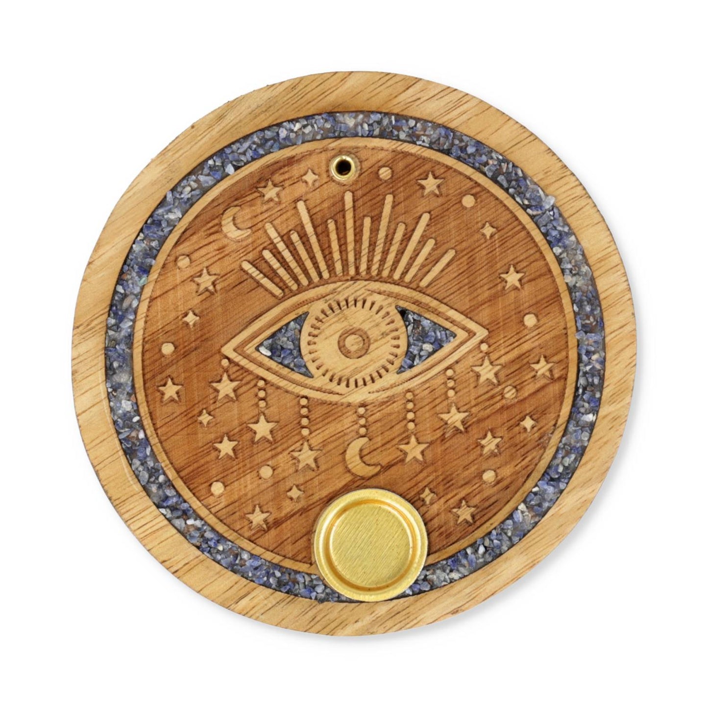 Wierookkegelhouder Spiritueel oog sodaliet mangohout
