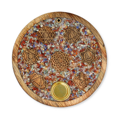 Comprar Portaconos de incienso 7 chakras gemas chakra mixtas madera de mango thumb