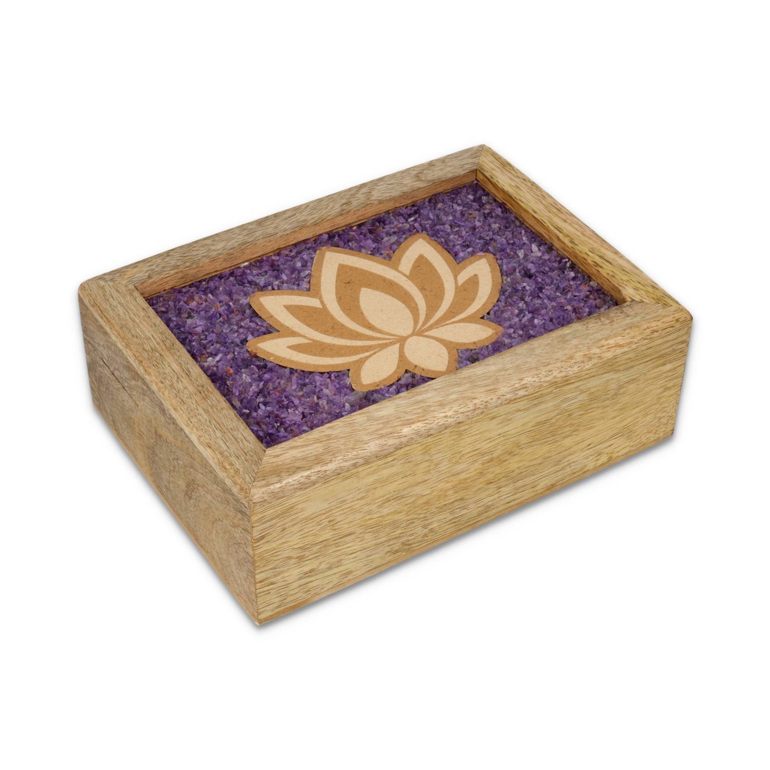 Tarot Schmuckkästchen Lotus Amethyst Mangoholz