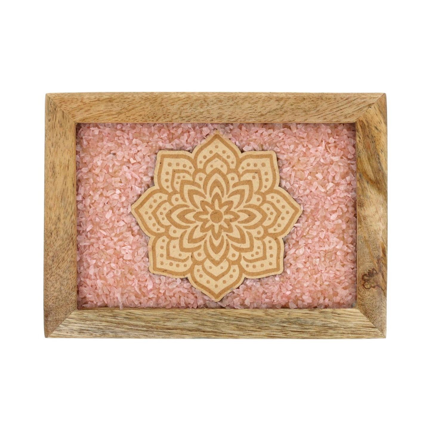 Scatola portagioie tarot Mandala quarzo rosa legno di mango