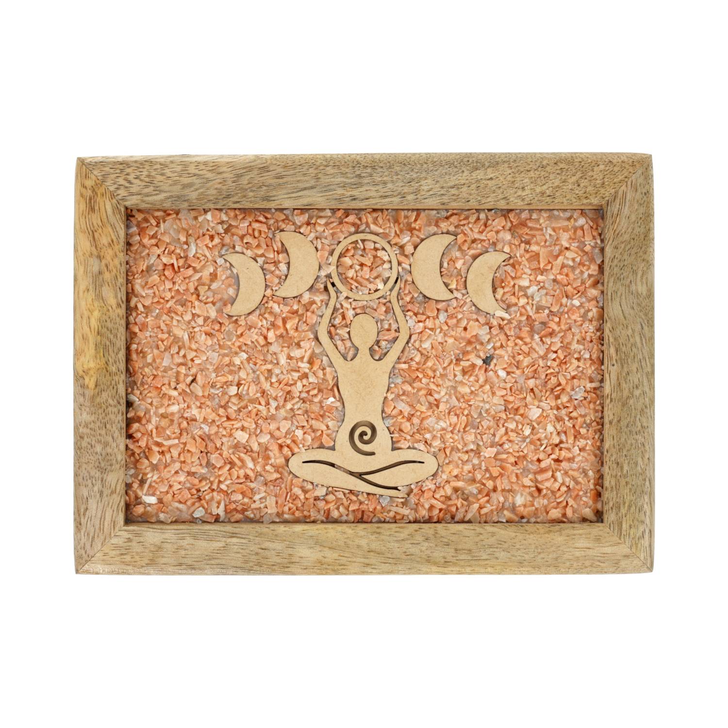 Buy Tarot jewellery box Goddess moon phases pink moonstone mango wood